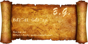 Bódi Géza névjegykártya
